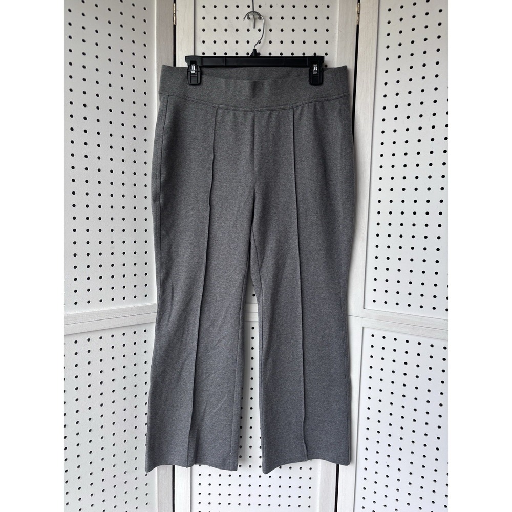 Lands' End Women's M/P 10-12 Starfish Flare Leg Pants Gray Pull‎ On Stretch